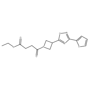 Ethyl 4-(3-(3-(furan-2-yl)-1,2,4-oxadiazol-5-yl)azetidin-1-yl)-4-oxobutanoate结构式