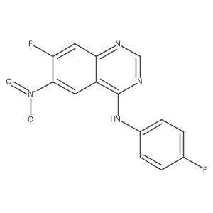 7-Fluoro-N-(4-fluorophenyl)-6-nitroquinazolin-4-amine Structure