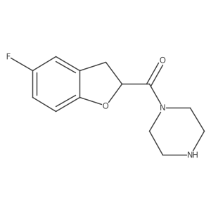 (5-Fluoro-2,3-dihydro-benzofuran-2-yl)-piperazin-1-yl-methanone Structure
