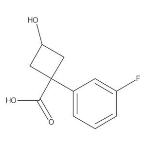 (1S,3s)-1-(3-fluorophenyl)-3-hydroxycyclobutane-1-carboxylic acid结构式