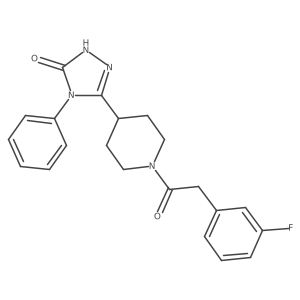 5-{1-[(3-fluorophenyl)acetyl]piperidin-4-yl}-4-phenyl-2,4-dihydro-3H-1,2,4-triazol-3-one Structure