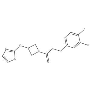 3-(3-Chloro-4-fluorophenyl)-1-(3-(thiazol-2-yloxy)azetidin-1-yl)propan-1-one结构式