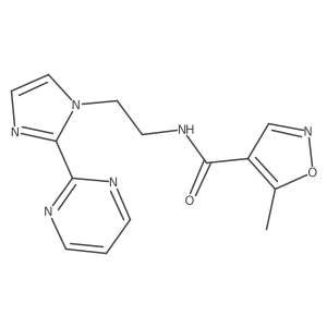 5-methyl-N-(2-(2-(pyrimidin-2-yl)-1H-imidazol-1-yl)ethyl)isoxazole-4-carboxamide Structure