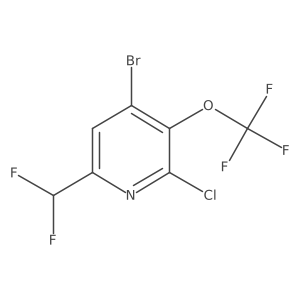 4-Bromo-2-chloro-6-(difluoromethyl)-3-(trifluoromethoxy)pyridine Structure