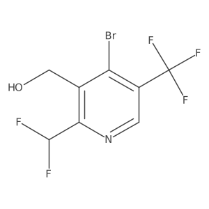 (4-Bromo-2-(difluoromethyl)-5-(trifluoromethyl)pyridin-3-yl)methanol Structure