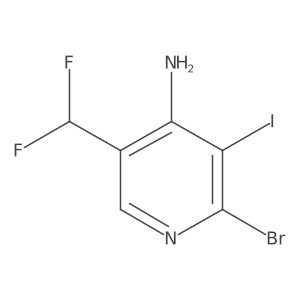2-Bromo-5-(difluoromethyl)-3-iodopyridin-4-amine Structure