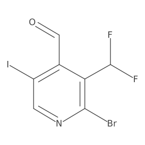 2-Bromo-3-(difluoromethyl)-5-iodoisonicotinaldehyde Structure