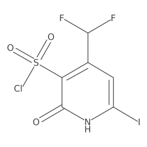 4-(Difluoromethyl)-2-hydroxy-6-iodopyridine-3-sulfonyl chloride Structure