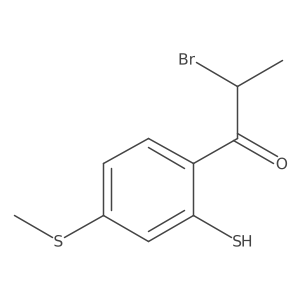2-bromo-1-(4-methylsulfanyl-2-sulfanyl-phenyl)propan-1-one结构式