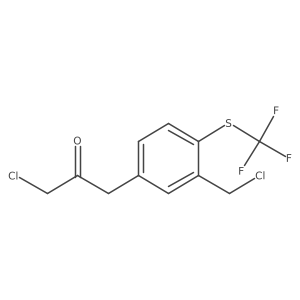 1-Chloro-3-(3-(chloromethyl)-4-(trifluoromethylthio)phenyl)propan-2-one结构式
