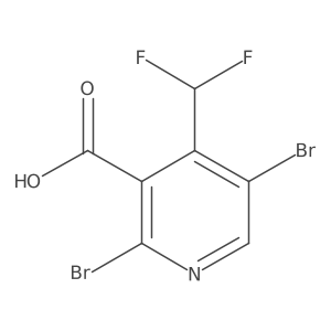 2,5-Dibromo-4-(difluoromethyl)nicotinic acid结构式