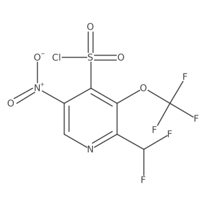 2-(Difluoromethyl)-5-nitro-3-(trifluoromethoxy)pyridine-4-sulfonyl chloride Structure