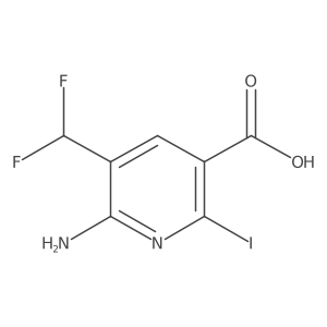 6-Amino-5-(difluoromethyl)-2-iodonicotinic acid结构式