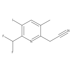 2-(Difluoromethyl)-3-iodo-5-methylpyridine-6-acetonitrile结构式