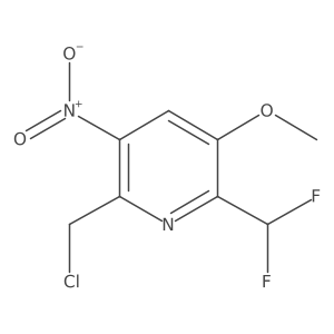 2-(Chloromethyl)-6-(difluoromethyl)-5-methoxy-3-nitropyridine结构式