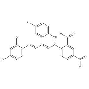 2-Propen-1-one, 1-(5-bromo-2-hydroxyphenyl)-3-(2,4-dibromophenyl)-, (2,4-dinitrophenyl)hydrazone结构式