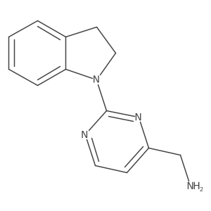 1-[2-(2,3-dihydro-1H-indol-1-yl)pyrimidin-4-yl]methanamine结构式