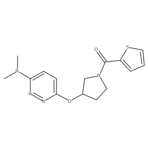 (3-((6-(Dimethylamino)pyridazin-3-yl)oxy)pyrrolidin-1-yl)(thiophen-2-yl)methanone结构式