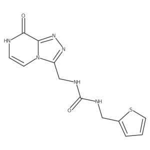 1-((8-Hydroxy-[1,2,4]triazolo[4,3-a]pyrazin-3-yl)methyl)-3-(thiophen-2-ylmethyl)urea结构式