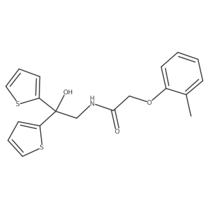 N-(2-hydroxy-2,2-di(thiophen-2-yl)ethyl)-2-(o-tolyloxy)acetamide结构式