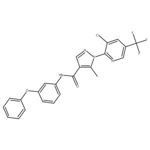 1-[3-chloro-5-(trifluoromethyl)pyridin-2-yl]-5-methyl-N-(3-phenoxyphenyl)-1H-pyrazole-4-carboxamide Structure
