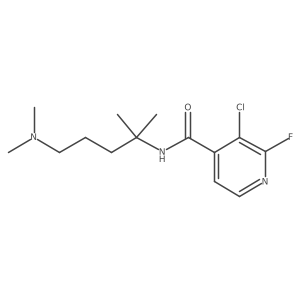 3-chloro-N-[5-(dimethylamino)-2-methylpentan-2-yl]-2-fluoropyridine-4-carboxamide结构式