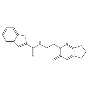 N-(2-(3-oxo-3,5,6,7-tetrahydro-2H-cyclopenta[c]pyridazin-2-yl)ethyl)benzo[b]thiophene-2-carboxamide结构式