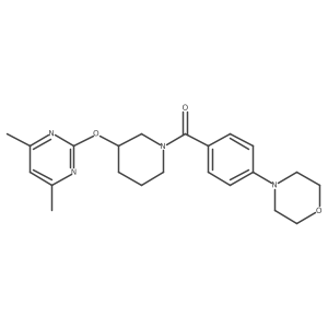 (3-((4,6-Dimethylpyrimidin-2-yl)oxy)piperidin-1-yl)(4-morpholinophenyl)methanone结构式