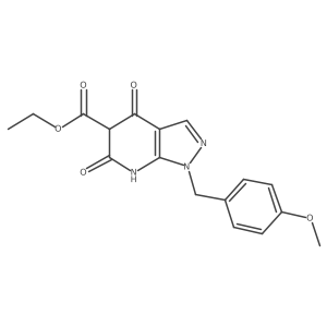 Ethyl 1-(4-methoxybenzyl)-4,6-dioxo-4,5,6,7-tetrahydro-1H-pyrazolo[3,4-b]pyridine-5-carboxylate结构式