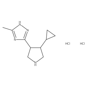 rac-5-[(3R,4R)-4-cyclopropylpyrrolidin-3-yl]-3-methyl-1H-1,2,4-triazole dihydrochloride Structure