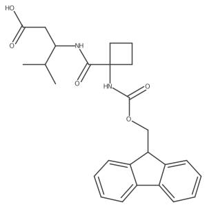 (3S)-3-{[1-({[(9H-fluoren-9-yl)methoxy]carbonyl}amino)cyclobutyl]formamido}-4-methylpentanoic acid结构式