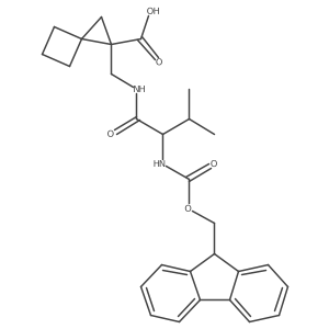 1-{[(2R)-2-({[(9H-fluoren-9-yl)methoxy]carbonyl}amino)-3-methylbutanamido]methyl}spiro[2.3]hexane-1-carboxylic acid Structure