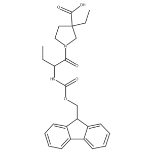 3-ethyl-1-[(2S)-2-({[(9H-fluoren-9-yl)methoxy]carbonyl}amino)butanoyl]pyrrolidine-3-carboxylic acid Structure