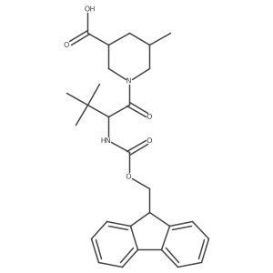 1-[(2S)-2-({[(9H-fluoren-9-yl)methoxy]carbonyl}amino)-3,3-dimethylbutanoyl]-5-methylpiperidine-3-carboxylic acid Structure