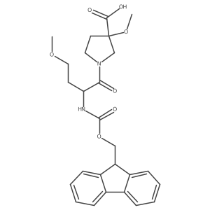 1-[2-({[(9H-fluoren-9-yl)methoxy]carbonyl}amino)-4-methoxybutanoyl]-3-methoxypyrrolidine-3-carboxylic acid结构式