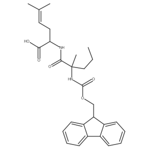 2-[2-({[(9H-fluoren-9-yl)methoxy]carbonyl}amino)-2-methylpentanamido]-5-methylhex-4-enoic acid结构式