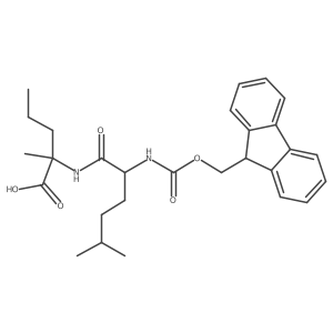 2-[2-({[(9H-fluoren-9-yl)methoxy]carbonyl}amino)-5-methylhexanamido]-2-methylpentanoic acid结构式