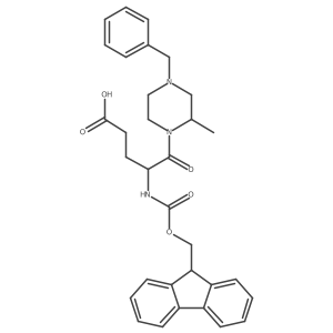5-(4-benzyl-2-methylpiperazin-1-yl)-4-({[(9H-fluoren-9-yl)methoxy]carbonyl}amino)-5-oxopentanoic acid Structure