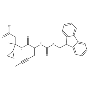 3-cyclopropyl-3-[2-({[(9H-fluoren-9-yl)methoxy]carbonyl}amino)hex-4-ynamido]butanoic acid Structure