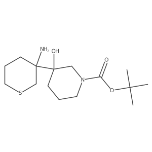 Tert-butyl 3-(3-aminothian-3-yl)-3-hydroxypiperidine-1-carboxylate Structure