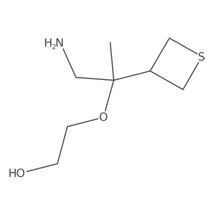 2-{[1-Amino-2-(thietan-3-yl)propan-2-yl]oxy}ethan-1-ol结构式