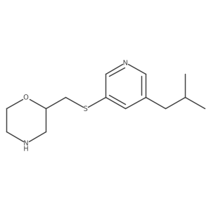 2-({[5-(2-Methylpropyl)pyridin-3-yl]sulfanyl}methyl)morpholine结构式