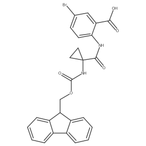 5-bromo-2-[1-({[(9H-fluoren-9-yl)methoxy]carbonyl}amino)cyclopropaneamido]benzoic acid结构式
