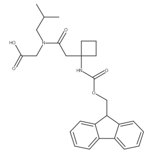 2-{2-[1-({[(9H-fluoren-9-yl)methoxy]carbonyl}amino)cyclobutyl]-N-(2-methylpropyl)acetamido}acetic acid Structure