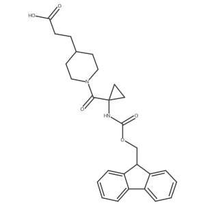 3-{1-[1-({[(9H-fluoren-9-yl)methoxy]carbonyl}amino)cyclopropanecarbonyl]piperidin-4-yl}propanoic acid结构式