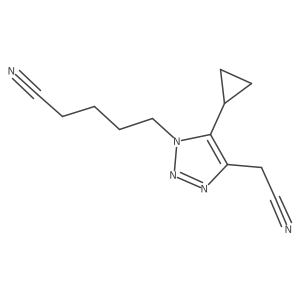 5-[4-(cyanomethyl)-5-cyclopropyl-1H-1,2,3-triazol-1-yl]pentanenitrile Structure
