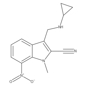 3-[(cyclopropylamino)methyl]-1-methyl-7-nitro-1H-indole-2-carbonitrile结构式