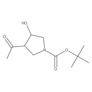 rac-tert-butyl (3R,4S)-3-acetyl-4-hydroxypyrrolidine-1-carboxylate结构式