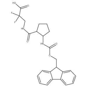 rac-3-{[(1R,2S)-2-({[(9H-fluoren-9-yl)methoxy]carbonyl}amino)cyclopentyl]formamido}-2,2-difluoropropanoic acid Structure