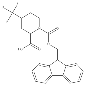 rac-(2R,4R)-1-{[(9H-fluoren-9-yl)methoxy]carbonyl}-4-(trifluoromethyl)piperidine-2-carboxylic acid结构式